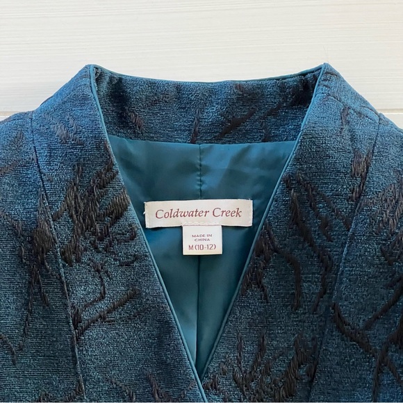 Coldwater Creek Jacquard Blazer Jacket Medium 10 12 Textured Embroidered - Picture 5 of 16
